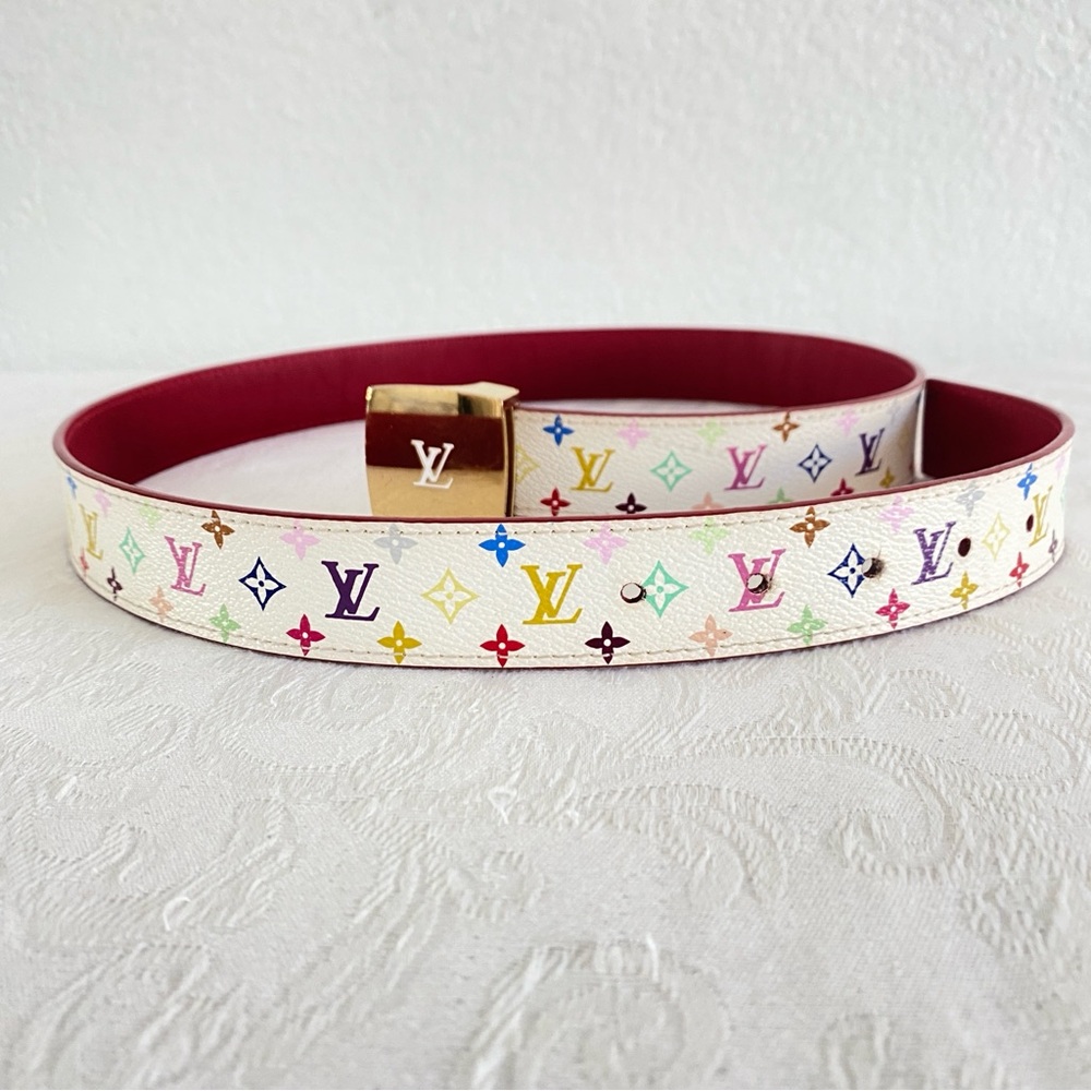 Louis Vuitton Multicolor Monogram Belt with Gold Buckle